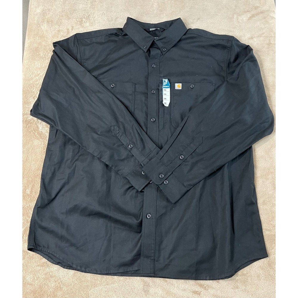 Carhartt Rugged Professional Series Shirt Men's 2Xl Black Relaxed Fit L/S NEW